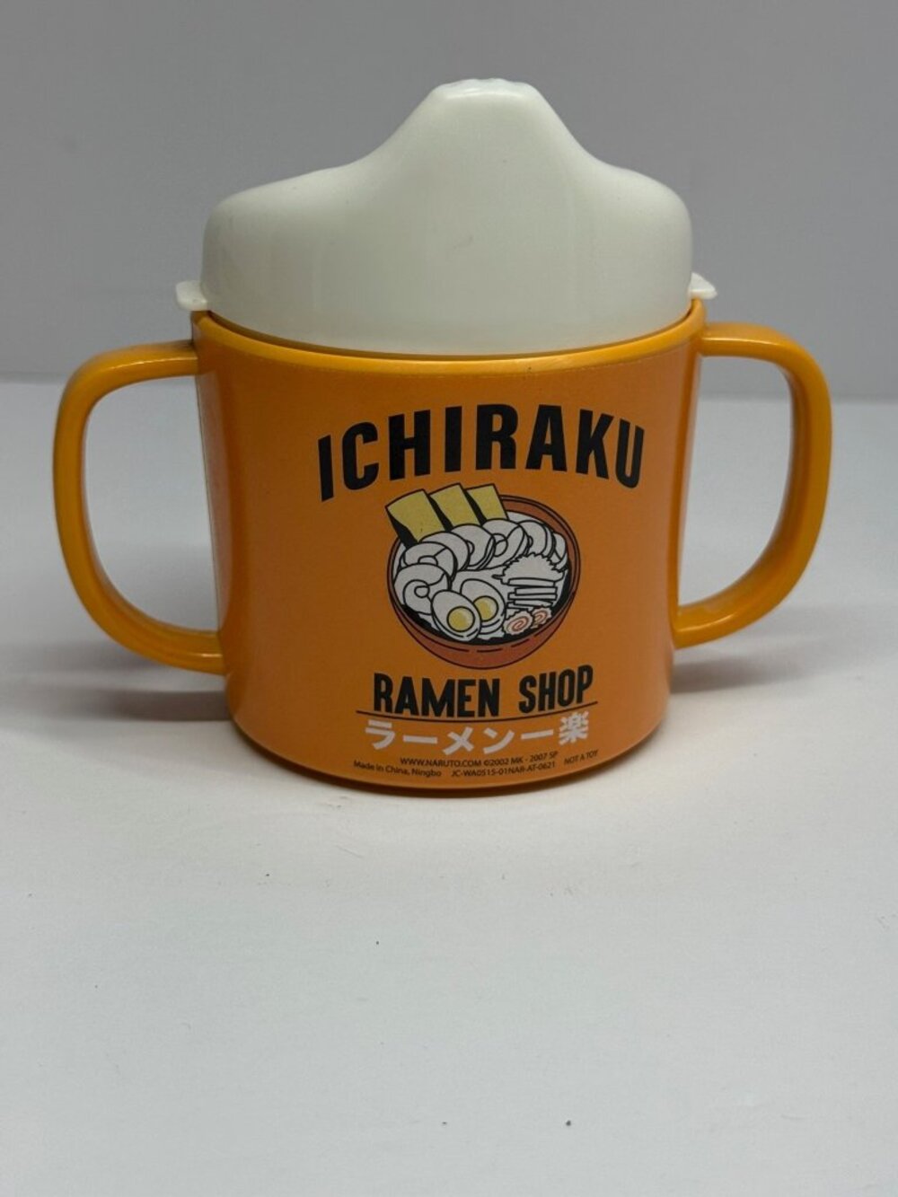 Naruto Ichiraku Ramen Shop Sippy Cup With Handles & Lid - Orange Bioworld